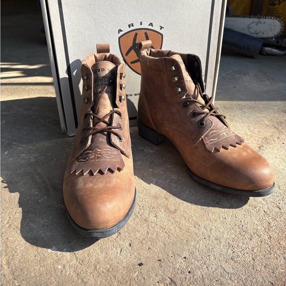 Ariat Men's Brown Leather Lace Up Boots